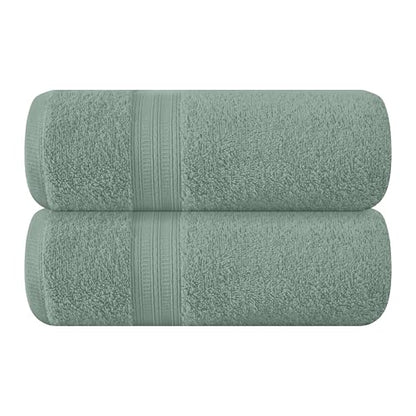 BOUTIQUO Cotton 2 Pack Oversized Bath Towel Set, Large Bath Towels 27x54, Ultra Soft, Absorbent, Compact, Quick Drying and Lightweight, Eco-Friendly and 100% Recyclable Towel Set - Jade - color: Jade, size: Bath Towel - Pack of 2
