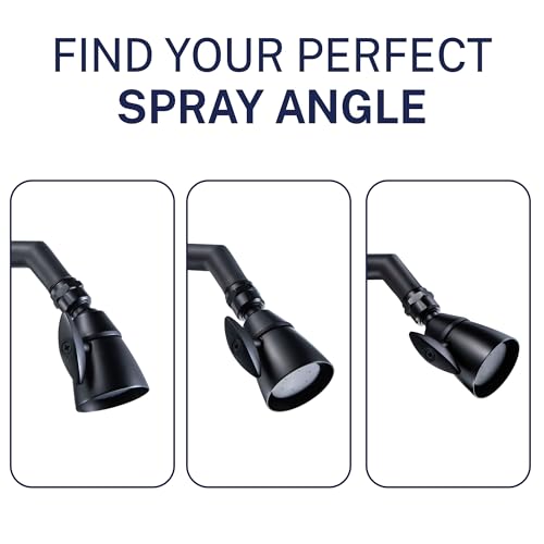 HammerHead Showers® Solid Metal 2 Inch High Pressure Shower Heads - MATTE BLACK – 2.5 GPM Shower Heads High Pressure - High Flow Shower Head with ADJUSTABLE SPRAY PATTERN - Fixed Shower Head - color: Matte Black, size: 2.5 GPM Standard