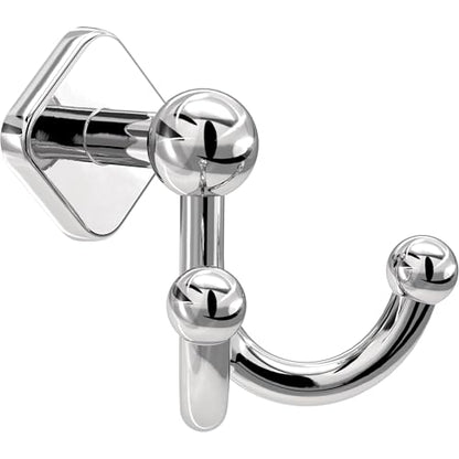 Franklin Brass Gainesville (1-Pack) Towel Hooks Polished Chrome Double Bathroom J Hooks Wall Mounted for Robes & Towels Hand Towel Hook Holder Kitchen, Bathroom Accessories GNV35-PC - color: Polished Chrome