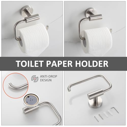Bathroom Accessories Set 4 Piece Bathroom Hardware Set Stainless Steel 304 Brushed Nickel Bathroom Accessories Set Wall Mounted