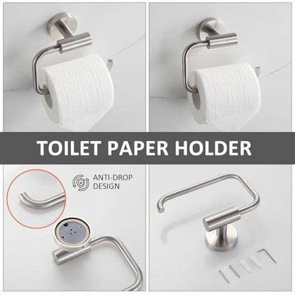 Bathroom Accessories Set 4 Piece Bathroom Hardware Set Stainless Steel 304 Brushed Nickel Bathroom Accessories Set Wall Mounted