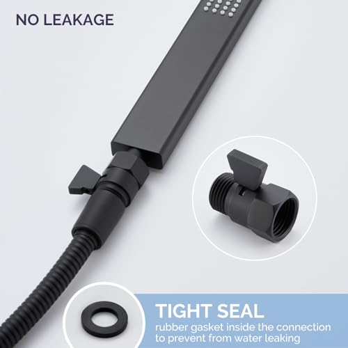 Angle Simple Shower Valve, Water Flow Control Shut Off Valve, Matte Black | Robust Brass Water Restrictor G 1/2, Pressure Reducer for Handheld Shower Head or Bidet Sprayer - color: Matte Black