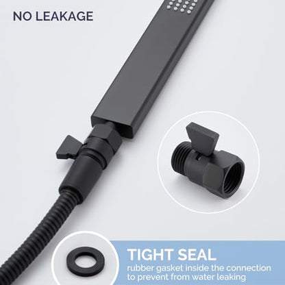 Angle Simple Shower Valve, Water Flow Control Shut Off Valve, Matte Black | Robust Brass Water Restrictor G 1/2, Pressure Reducer for Handheld Shower Head or Bidet Sprayer - color: Matte Black