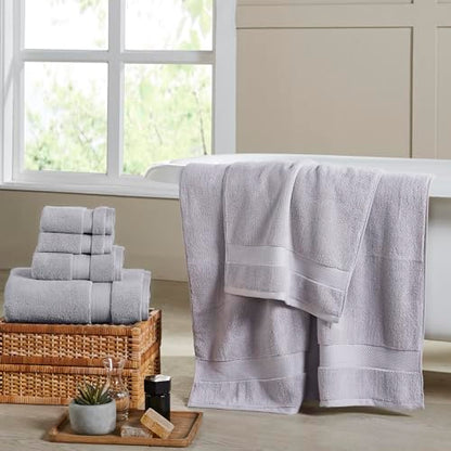 Modern Threads Luxury 6-Piece Quick-Dry Towel Set – Plush & Ultra-Absorbent for Spa-Like Experience, Lilac - color: Lilac