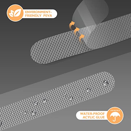 Non Slip Bathtub Stickers, 24 PCS Shower Stickers for Safety Bathroom Tubs, Bathtub Non Slip Stickers and Adhesive Decals Scraper for Bath Tub, Shower Floor, Stairs, Ladders(Clear) - color: Clear