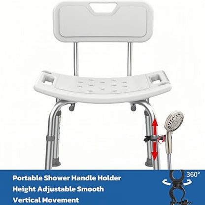 2 Pack Elderly Bath Chair Shower Head Holder – Handicap Shower Head Holder Accessories, Bath & Shower Head Holder Aids, Wheelchair Cane Holder Kit for Shower Seat