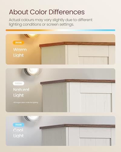 SONGMICS HOME Snapsemble Assembly Bathroom Storage Cabinet, 66.9-Inch Tall | Slim Narrow Freestanding Cabinet, 11.8-Inch Wide, Adjustable Shelves, Rustic White, HOPU Collection UBBC667WJ02S - size: 1 Pack