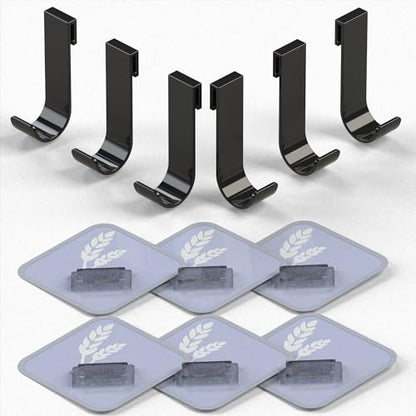 Shower Caddy Hooks, Razor Hanger for Shelf and Loofah (Black - 6 Packs) - color: Black 2