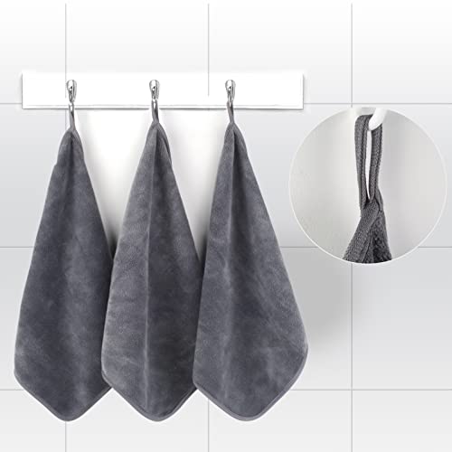 KinHwa Reusable Microfiber Face Towels Makeup Remover Cloths, 12 Pack | Quick Dry Soft Facial Washcloths Gentle for Sensitive Skin Reusable Alternative to Disposable Face Wipes - color: Gray, size: 1 Count (Pack of 12)