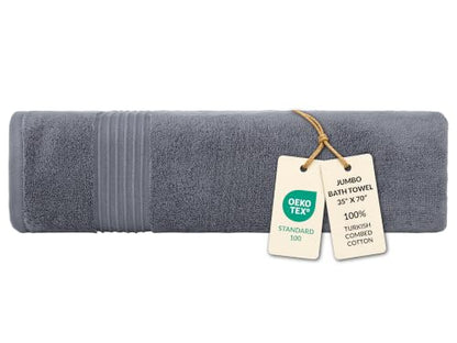 Milara Plush Turkish Cotton Bath Sheet, Anthracite, 700 GSM, 35x70 in | Oversized 35x70in | 700 GSM Turkish Combed Cotton | Air-Spun Construction for a Plush Feel | OEKO-TEX® Standard 100 Certified - color: Anthracite (Dark Gray), size: Bath Sheet (1 Pcs)