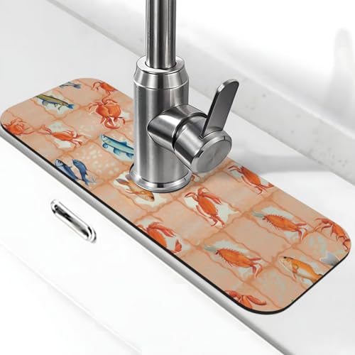 On The Cape Coastal Summer Kitchen sink faucet pad, strong water absorption, anti slip, easy to clean, very suitable for splash and drip prevention, suitable for kitchens and bathrooms - color: On The Cape Coastal Summer