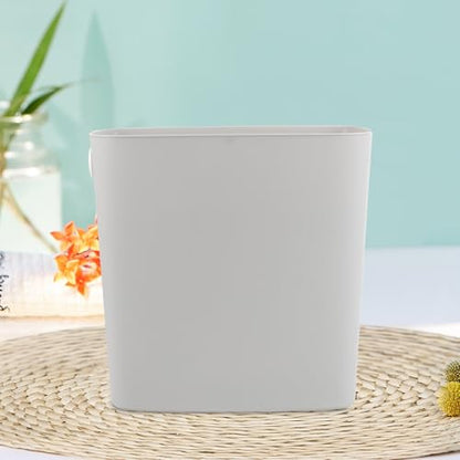Garbage Can Plastic Trash Bucket Narrow Space Wastebasket for Bathroom Kitchen Bedroom Home Use 1pcs Light Gray