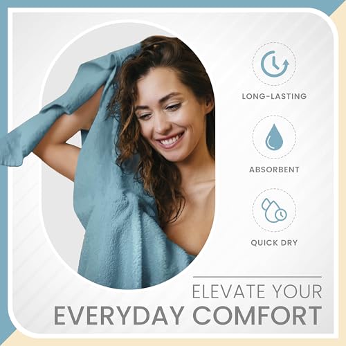 Martex 6-Piece 100% Ringspun Cotton Towel Set, Blue | Quick Dry, Super Absorbent & Soft, Lightweight, 2 Bath, 2 Hand, 2 Wash Cloths - color: Blue