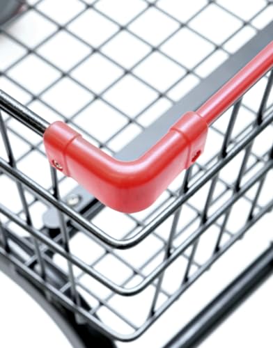 Heavy Duty Laundry and Grocery 1.8 Bushel Cart with U-Handle, 5" Wheel (Red) - color: Red