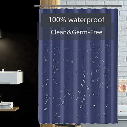 Shower Curtain Liner 72 x 72, Plastic Waterproof 4G Lightweight Shower Liner for Bathroom, with Grommets Holes and 3 Heavy Duty Magnetic Weights - color: Classic Blue