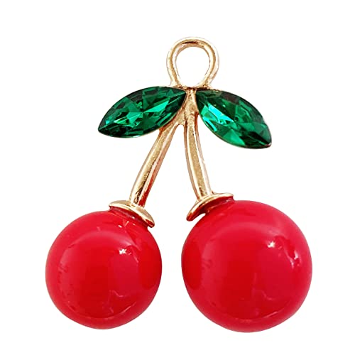 Set of 12 Cherries Shower Curtain Hooks Rings, Red Cherry Pendant Decoration, Fruit Style for Kids Bathroom, Stainless Steel Hooks Rustproof (Red-Cherry)