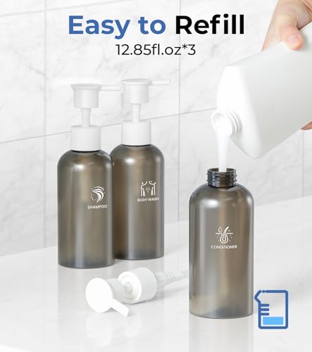 Shower Soap Dispenser Wall Mounted, Shower Dispenser 3 Chamber No Drill, Shampoo and Conditioner Dispenser for Bathroom Hotel, Shower Shampoo Dispenser 3 Chamber, White - color: White