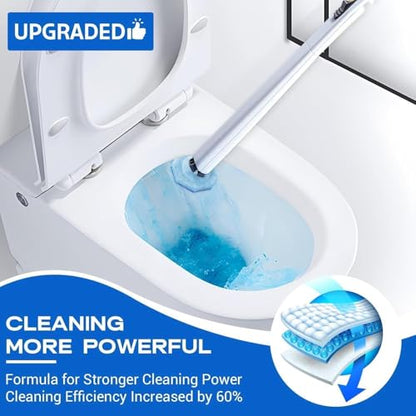 50 Count disposable Toilet Brush Replacement Heads, 3-Layer Thick Sponge Refills for Deep Cleaning, Fits Toilets, Bathtubs & Sinks