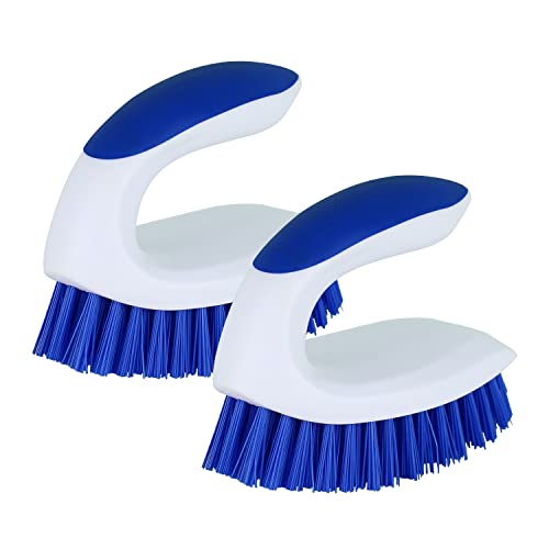 2 Pack Scrub Brushes, Cleaning Brush with Stiff Bristles, Handheld Scrubber for Bathroom, Shower, Tile, Carpet, Bathtub & Floor | Cleaning Brush with Stiff Bristles, Handheld Scrubber for Bathroom, Tile, Carpet, Bathtub & Floor - size: Standard