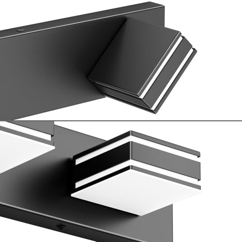Ralbay LED Modern Bathroom Vanity Lights Black 3-Light 24inch Matte Black Modern Acrylic Bathroom Wall Lighting Fixtures Over Mirror - color: Black, size: 24 inch
