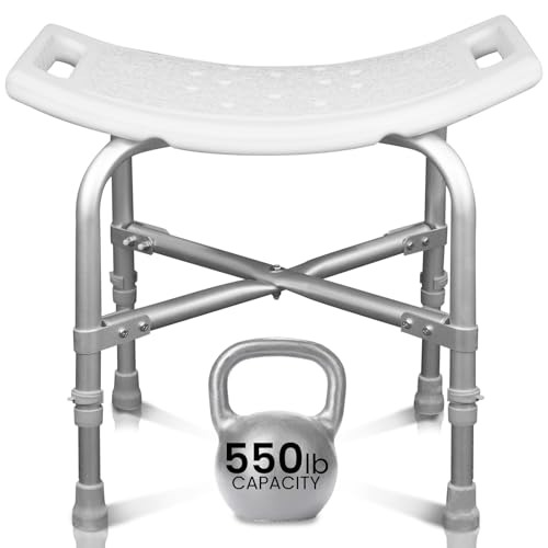 Vive Heavy Duty Bariatric Shower Chair | Bath Stool & Bathtub Seat for Inside Tub Elderly, Seniors, Handicap & Disabled Adults- Non-Slip, Adjustable, Supports 550 lbs - size: Bariatric