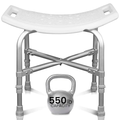 Vive Heavy Duty Bariatric Shower Chair | Bath Stool & Bathtub Seat for Inside Tub Elderly, Seniors, Handicap & Disabled Adults- Non-Slip, Adjustable, Supports 550 lbs - size: Bariatric