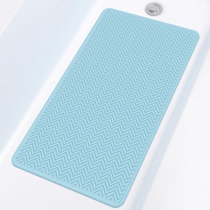 OTHWAY Bathtub Mat Non Slip, 27" x 17" Bath Mat for Tub, Machine Washable Shower Anti Slip Mat with 246 Strong Suction Cups (Lake Blue) - color: Lake Blue, size: 27" x 17" (Rectangular)