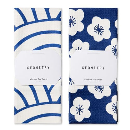 GEOMETRY Kitchen Tea Towels - Quick Dry Microfiber Dish Towels for Kitchen Every Bloom, 18" x 30" 2 Pack - color: Every Bloom, style: Kitchen Towel - Double