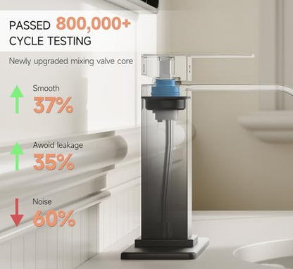 Matte Black Bathroom Faucets Evolvegoods Modern Waterfall Bathroom Faucet | Single Handle 1 or 3 Hole Bathroom Sink Faucet RV Mixer Tap Vanity Faucet with Deck Plate Pop-up Drain and Supply Lines - color: Matte Black