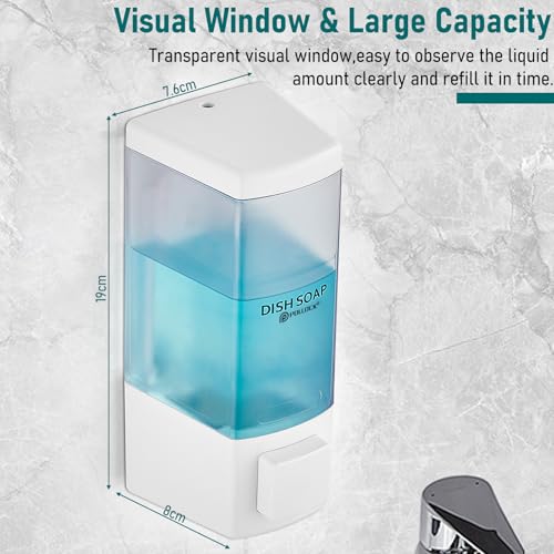 Pollock Shampoo and Conditioner Dispenser 1 Chamber * 500ML | Shower Soap Dispenser Wall Mounted, Body Wash Dispenser No Drill, Refillable Shower Dispenser for Bathroom - color: Blk-zt-53-w1