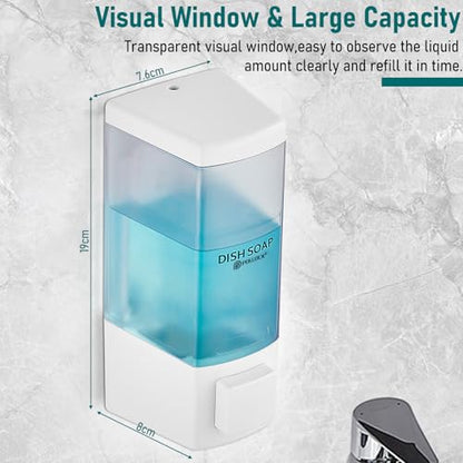 Pollock Shampoo and Conditioner Dispenser 1 Chamber * 500ML | Shower Soap Dispenser Wall Mounted, Body Wash Dispenser No Drill, Refillable Shower Dispenser for Bathroom - color: Blk-zt-53-w1