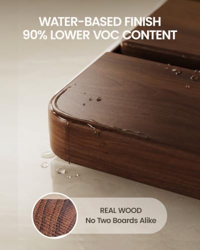 Folding Shower Seat Wall Mounted, Real Wood Shower Chair for Inside Shower | Shower bench folds to a 1.81 in profile for small spaces, 304 stainless steel frame supports 400 lb. Cherry Wood finish.