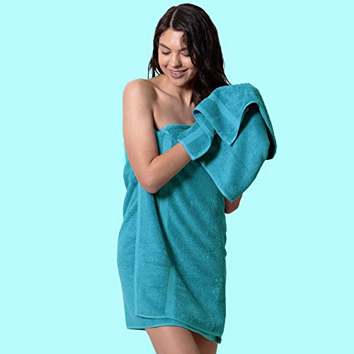 Chakir Turkish Linens 4 Piece Hand Towels, 100% Cotton Turkish Towels for Bathroom, Luxury Soft Absorbent Hand Towel Set, 16 x 30 Inches, Aqua - color: Aqua