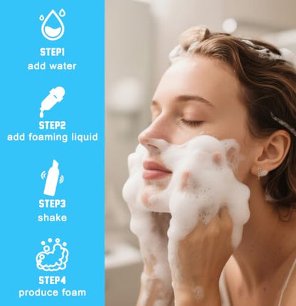 2PCS 200ml/7oz Foam Pump Bottles, Travel Size Foaming Dispenser | Reusable travel foam pump bottles for hand soap, lash cleanser, shampoo & body wash
