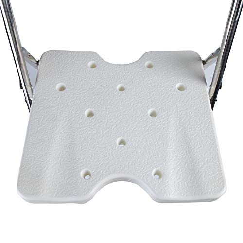Elderly Assis One-Piece Shower Chair Premium Series Shower Chair with Back Adjustable Bath Chair for Seniors Disabled Injured Pregnant Woman White Supports Up to 330 Lbs - color: Shower Chair 202-8