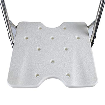 Elderly Assis One-Piece Shower Chair Premium Series Shower Chair with Back Adjustable Bath Chair for Seniors Disabled Injured Pregnant Woman White Supports Up to 330 Lbs - color: Shower Chair 202-8