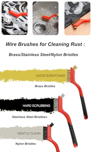 20pcs Cleaning Brush Set, Crevice Cleaning Brush Set with Mini Wire Nylon Bristle Brushes, Hard Bristle Scrub Brushes, Hard Water Stain Remover, Window Track Cleaner, Shower Head Cleaner
