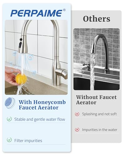 Kitchen Faucet Head Replacement, 15 Adapters, 3-Mode Pull Down Sprayer Head | 3 Functions Stream Spray Pause, Easy 5-Min Install, Pull Out Nozzle, Brushed Nickel, Compatible with Moen Delta Hansgrohe - color: Brushed Nickel