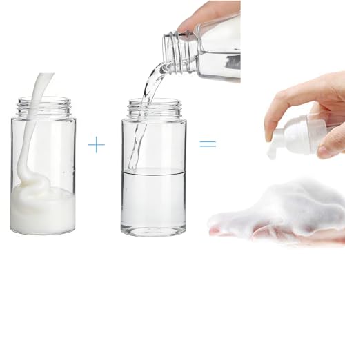 10Pack-30ml/1oz Foam Pump Bottle Refillable Clear Plastic Foam Mousse Pump Dispenser Bottle for Cleaning, Travel, Cosmetics Packaging