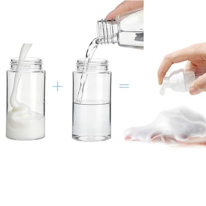 10Pack-30ml/1oz Foam Pump Bottle Refillable Clear Plastic Foam Mousse Pump Dispenser Bottle for Cleaning, Travel, Cosmetics Packaging
