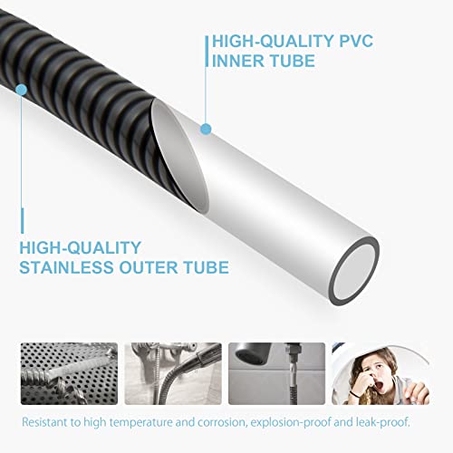 OFFO Shower Hose Oil Rubbed Bronze Kink Free Stainless Steel Shower Hose Attachment Electroplating Handheld Shower Head Hose Flex Hoses Extension with Brass Insert & Nut for Pet Bathing Cleaning 60 in - color: Oil Rubbed Bronze, size: 60 in