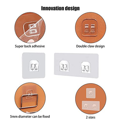 Adhesive Corner Shower Caddy Hook,Multipurpose Iron Shelf Holder;Bathroom Basket Support;Wall Sticker,Kitchen Storage Rack Hanger,No Drilling/Strong Bearing Capacity/Transparent(8pcs+4pcs)