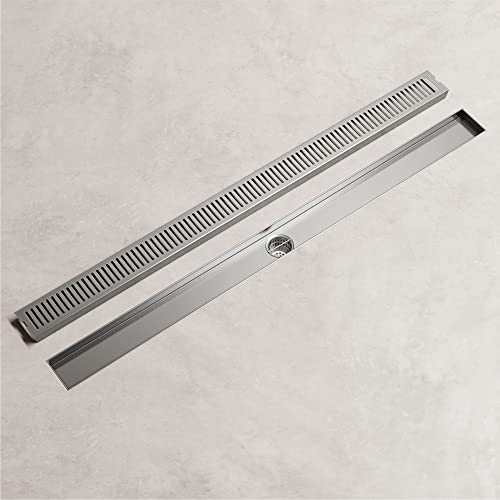 VIGO Elan 36 in. Linear Shower Drain in Brushed Nickel - VG07003BN - color: Brushed Nickel, size: 36 in.