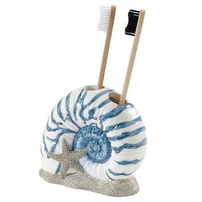 Avanti Linens – Bathroom Accessory, Resin Countertop Accessories, Oceanscape Inspired Bathroom Decor (Blue Lagoon Collection) - size: 4-Piece Accessories
