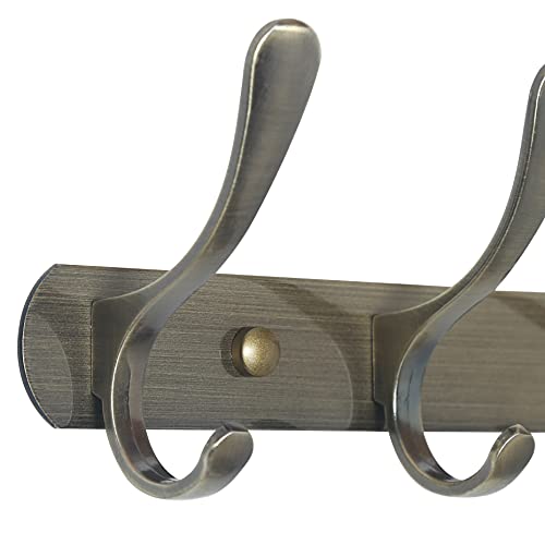 SKOLOO Modern Metal Wall Coat Rack with 5 Hooks, Sturdy Wall Hook Rack for Hanging Jacket, Clothes, Hat, Bronze - color: Bronze