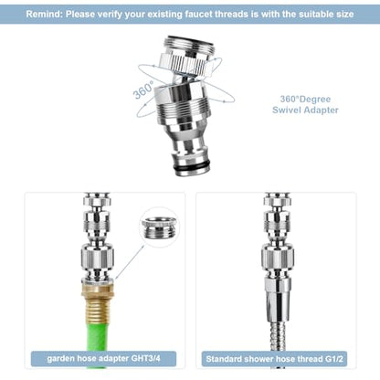 Sink Faucet Quick Connector, Faucet to Garden Hose Snap Coupling Adapter | Compatible with Dishwasher Washer Bathroom/Kitchen/Shower Hose/Garden Hose