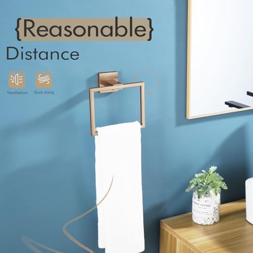 KOKOSIRI Towel Ring Holder Bathroom Lavatory Hand Towel Rack Wall Mount Bathroom Hardware Champagne Bronze Stainless Steel, B3004CPG - color: Champagne Bronze, size: 1 Pack
