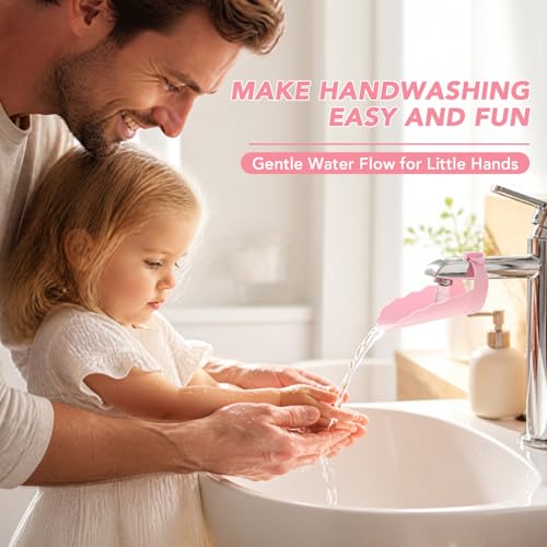 Faucet Extender for Kitchen Sink and Bathtub, Universal PP Kids Hand Wash Faucet Extension Easy Install Toddler Bathroom Accessory (Pink) - color: Pink