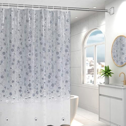Plastic Shower Liner - Premium EVA Thickened Shower Curtain Liner with Rustproof Grommets and 3 Weighted Magnets, Waterproof Shower Curtain for Bathroom… (5G-Circular Pattern, 72”*72”) - color: 5g-circular Pattern, size: 72”*72”
