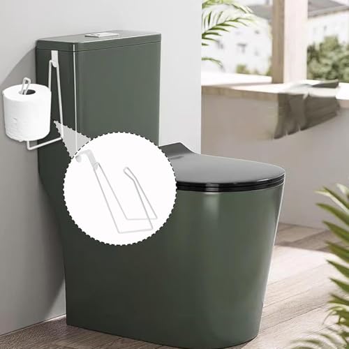 Toilet Paper Holders, Over The Tank Toilet Paper Holder Stand, Bathroom Metal Toilet Paper Holder Dispenser Reserve for Bathroom Storage and Organizatioz - color: White